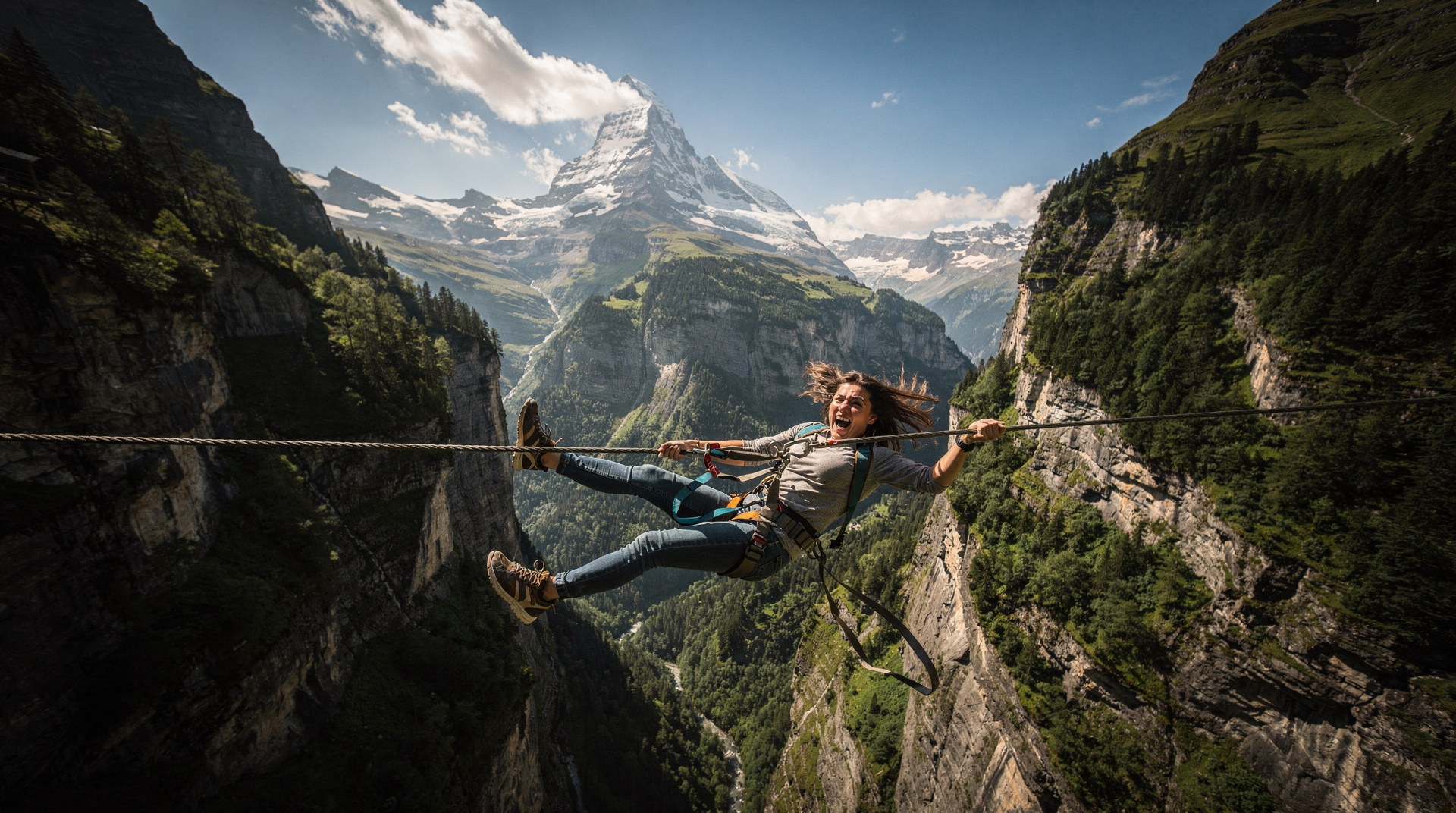 Canyon swing Grindelwald: the 90m free fall guide